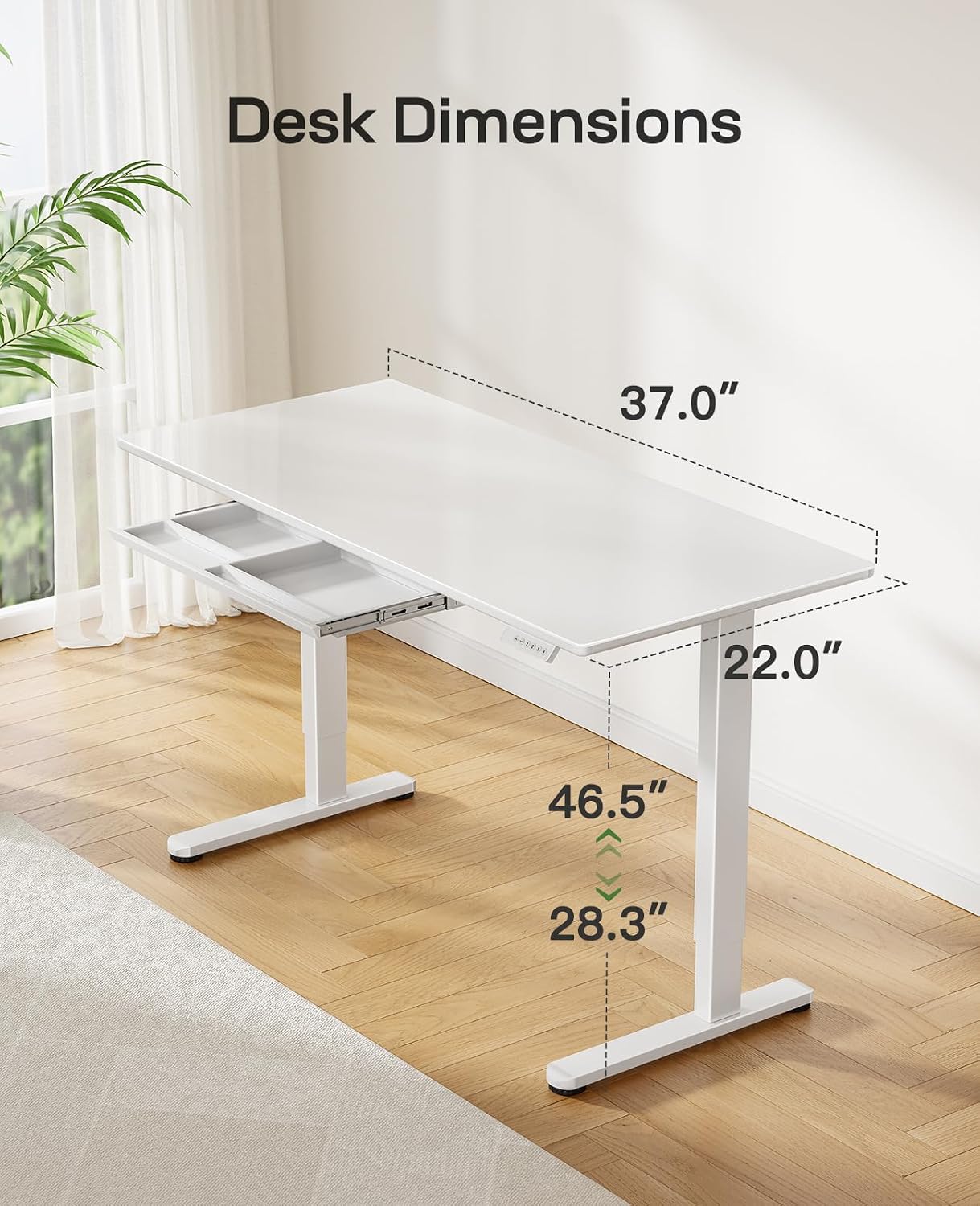 Thumbnail 6 de Marsail Glass Standing Desk 37 x 22 Inches