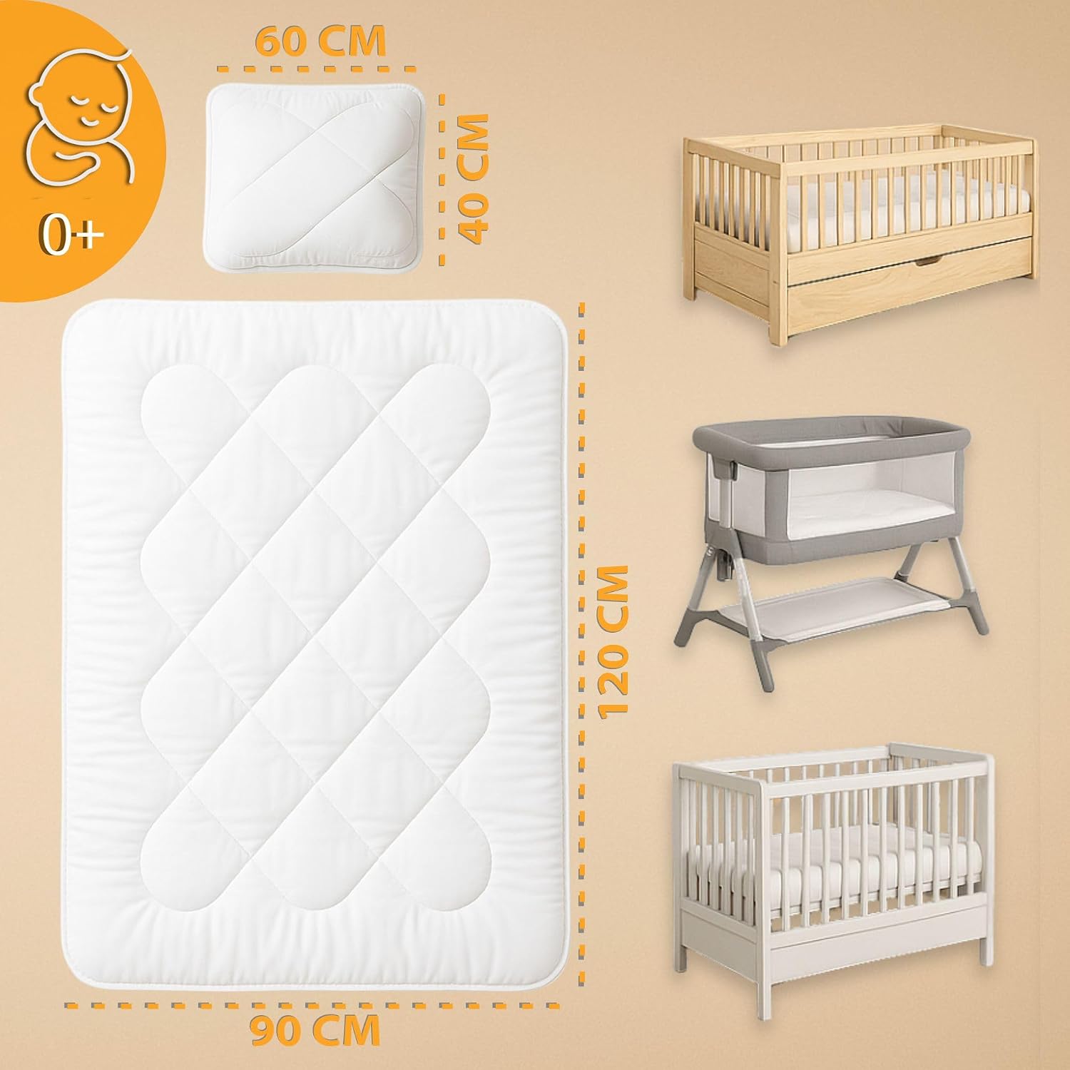 Detalle 2 de LAV004_SZARY_120 kinderdekbedset 90x120 cm met kussen 40x60 cm