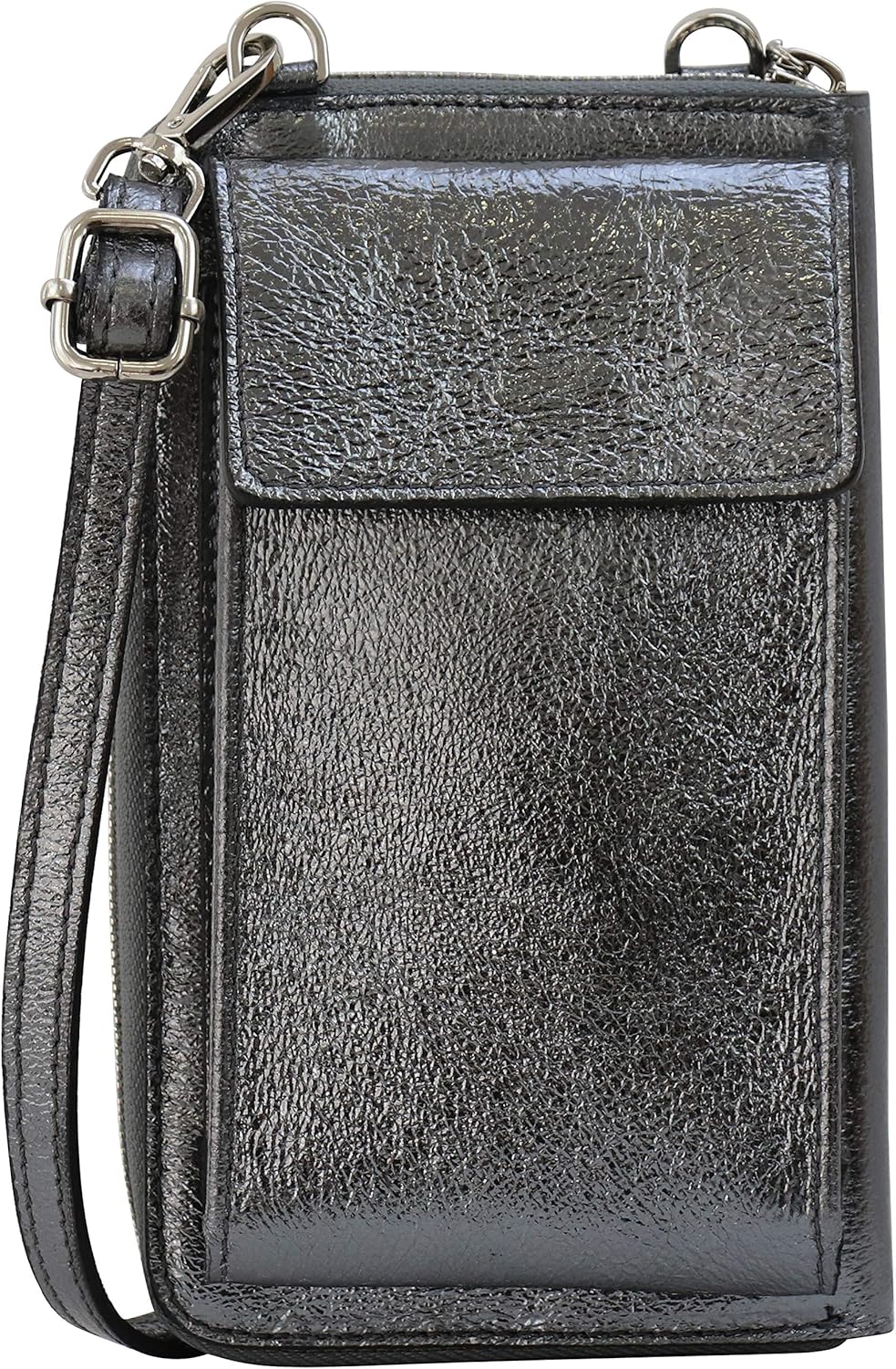 Detalle de SH Leder Sarah G339 – Borsa a tracolla in vera pelle da donna, regolabile, 11,50 x 19 cm