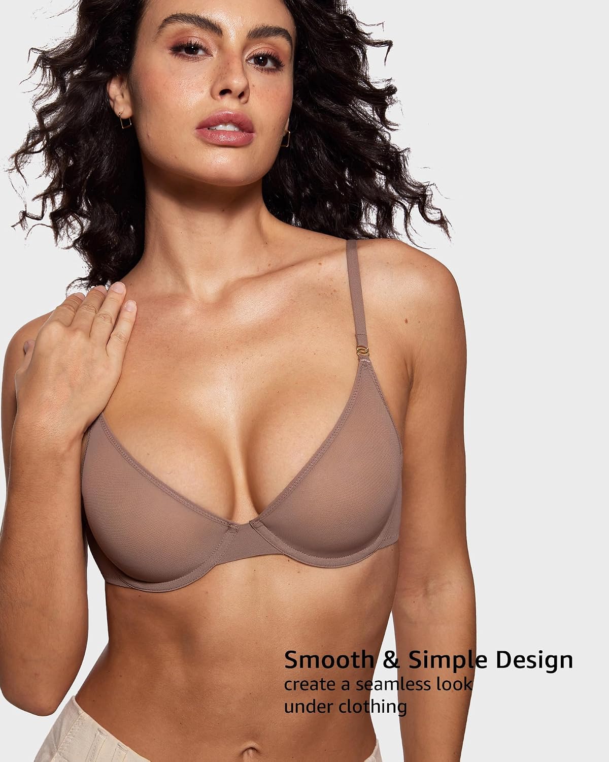Detalle 2 de INLYRIC Donna Reggiseno Senza Cuciture Semi Trasparente