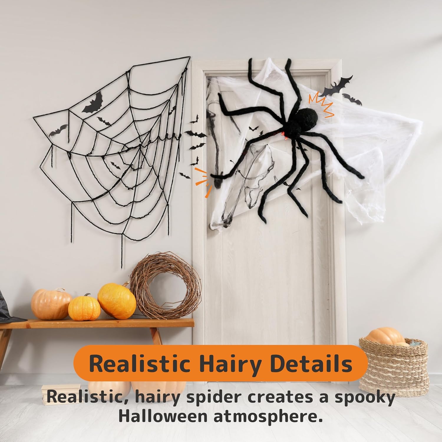Thumbnail 3 de PREXTEX PXPX-000297 4-Foot Halloween Spider with Red LED Eyes