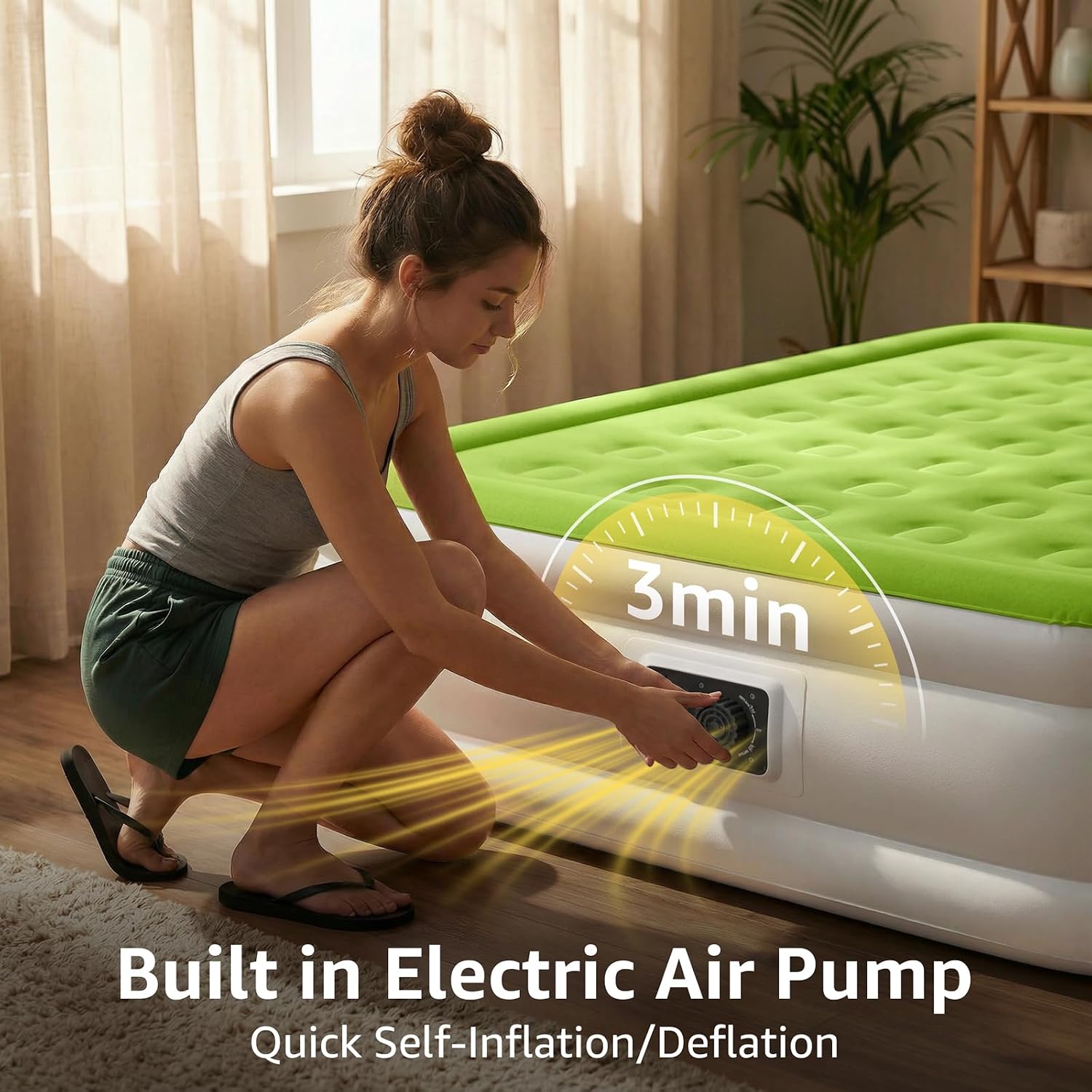 Detalle 2 de YENING Full Size Air Mattress 18 Inch