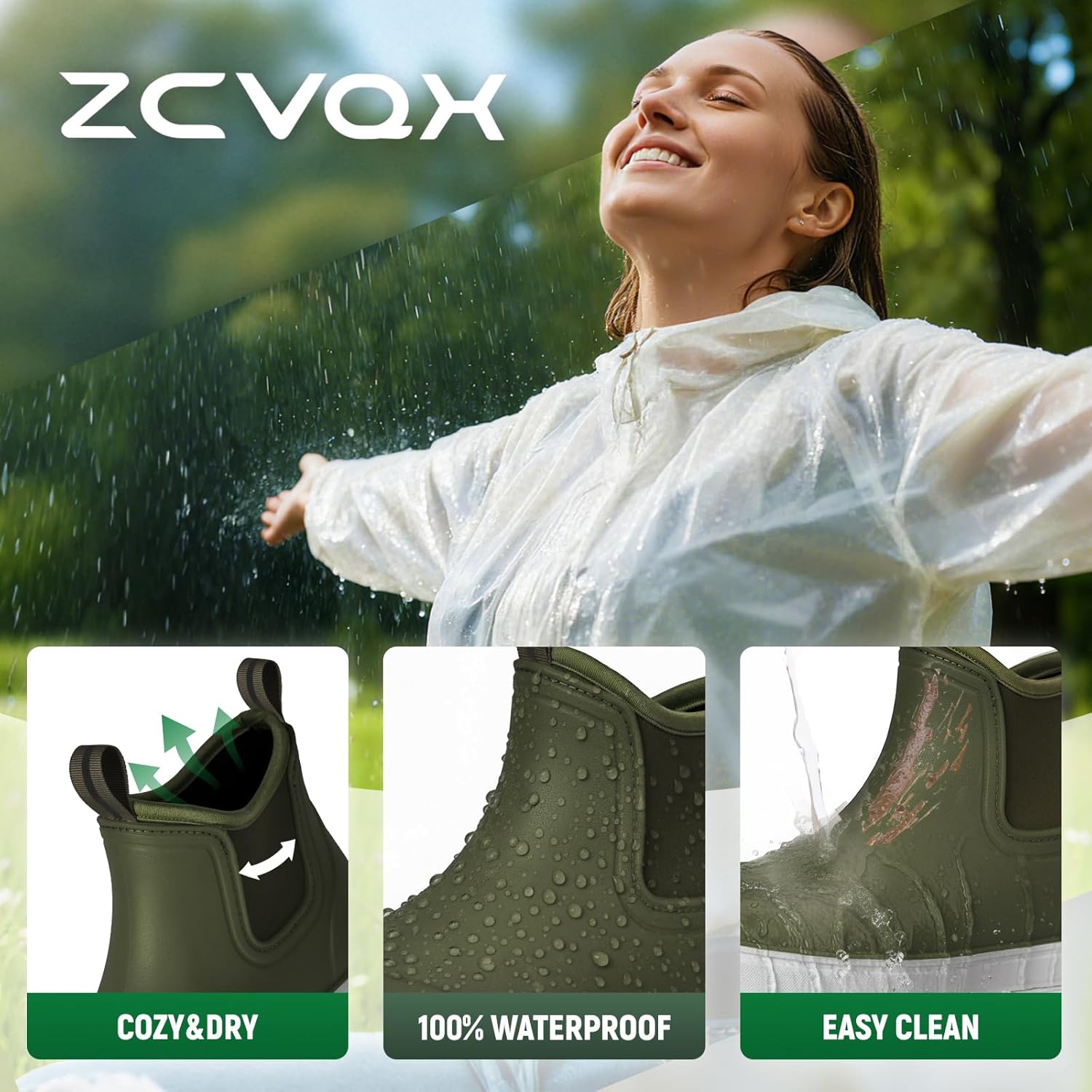 Thumbnail 1 de ZCVQX Women's Deck Boots Waterproof Ankle Rain Boots