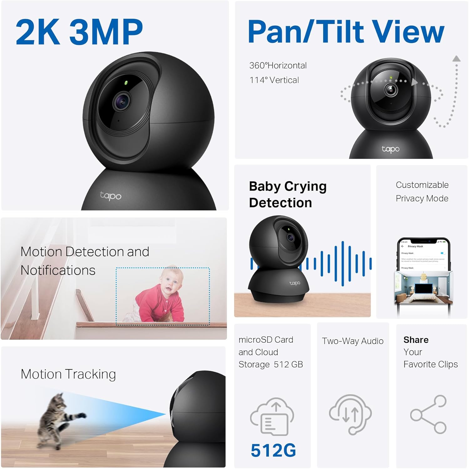 Thumbnail 1 de Tapo TP-Link 2K Pan-Tilt Security Camera