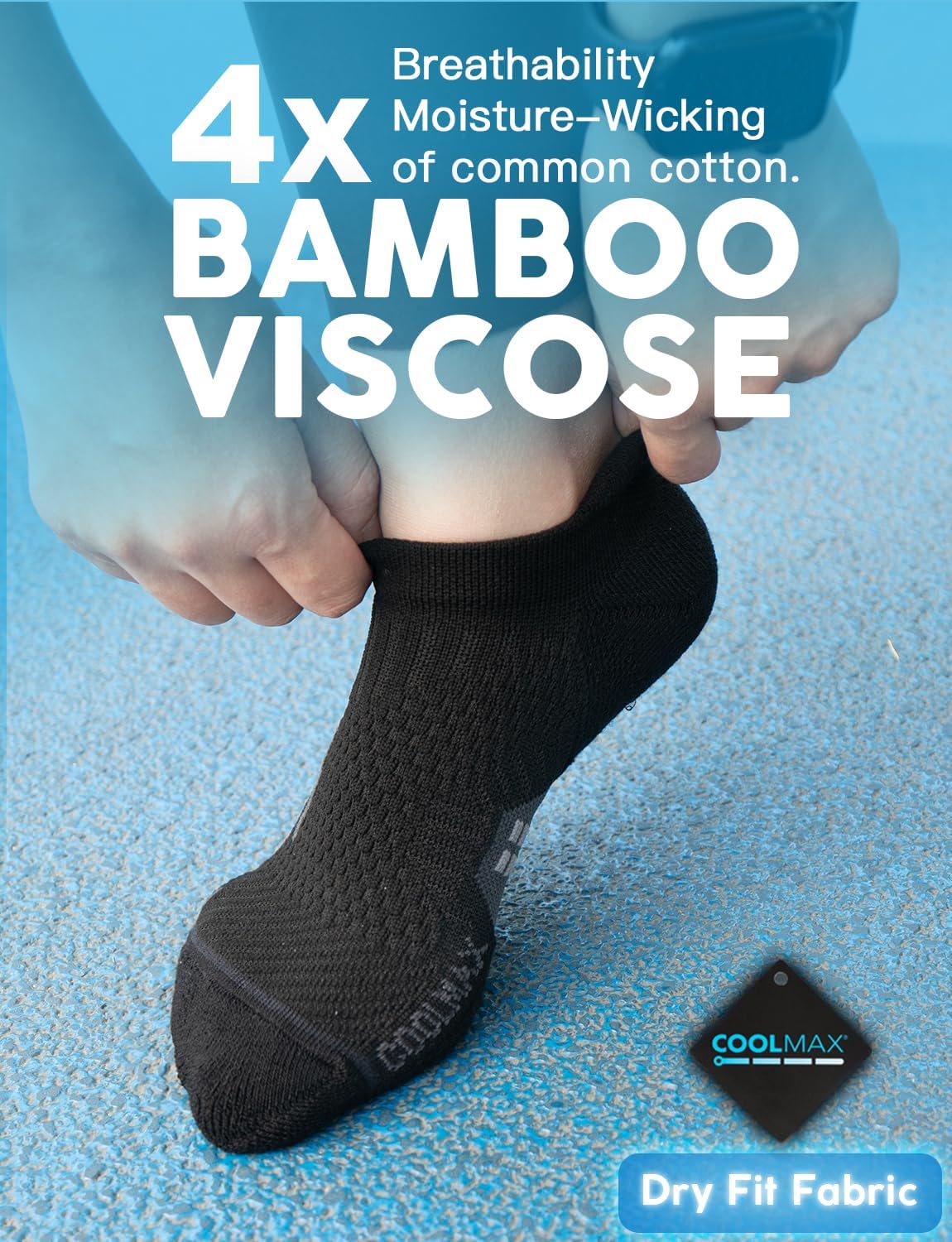 Detalle 2 de Juclise Women's Coolmax Bamboo Viscose Compression Running No Show Socks