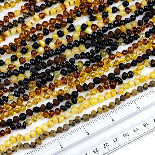 Thumbnail 6 de Baltic Amber Necklace - 12.5", Polished Beads, Cognac Color by Amber Guru