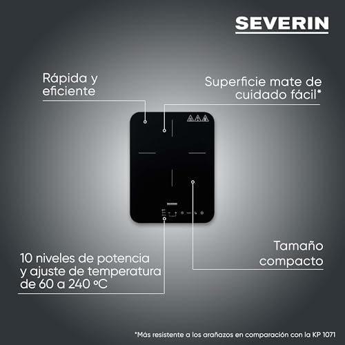 Detalle de SEVERIN KP 1032 – Placa de inducción vitrocerámica, 2000 W, pantalla táctil y temporizador