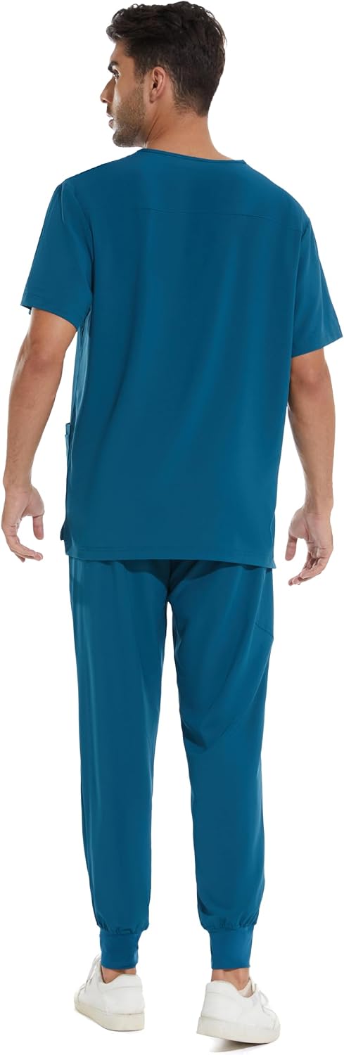 Detalle 2 de COZYFIT Men's Scrub Set with V-Neck Top
