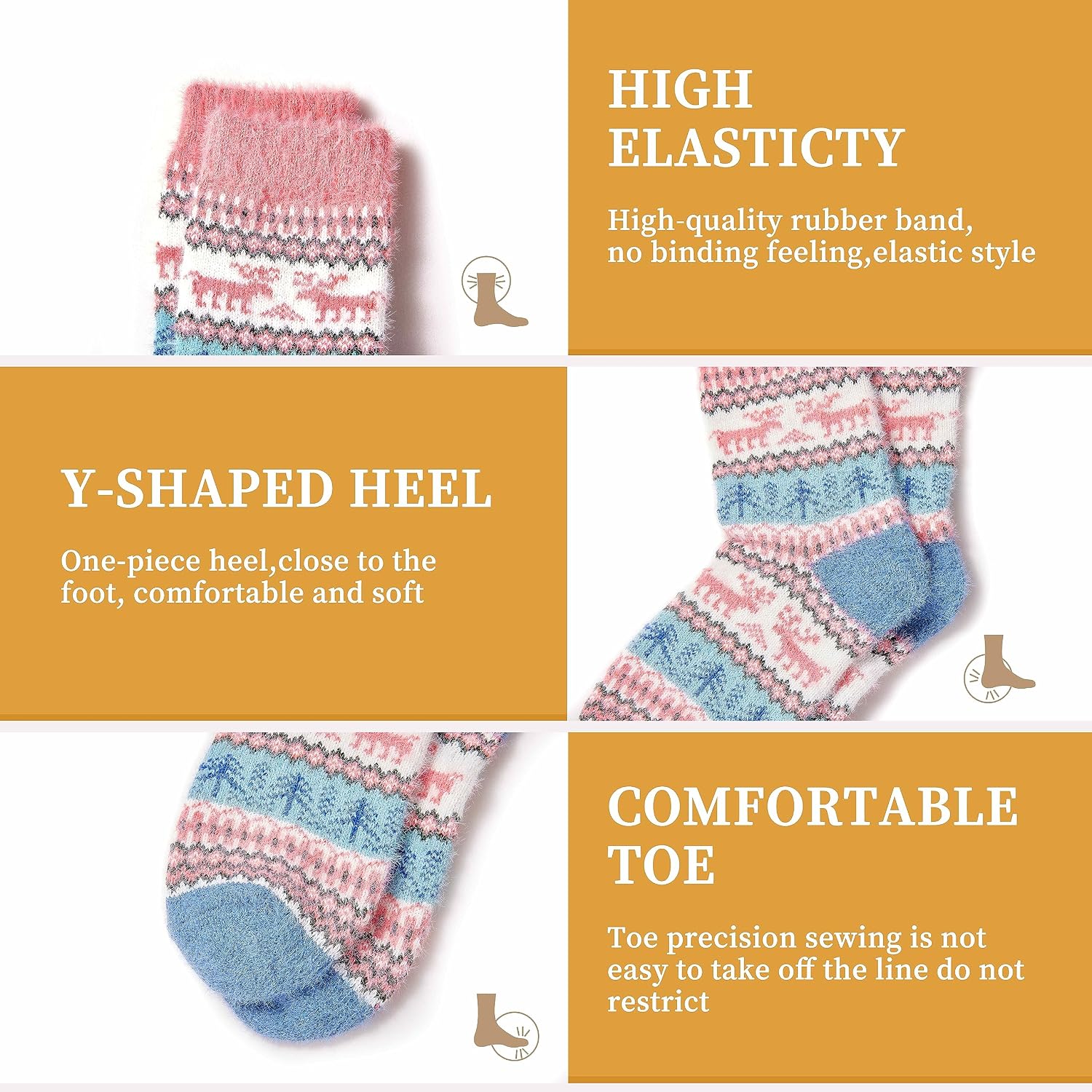 Thumbnail 4 de ICEIVY Women's Wool Socks, 5 Pairs