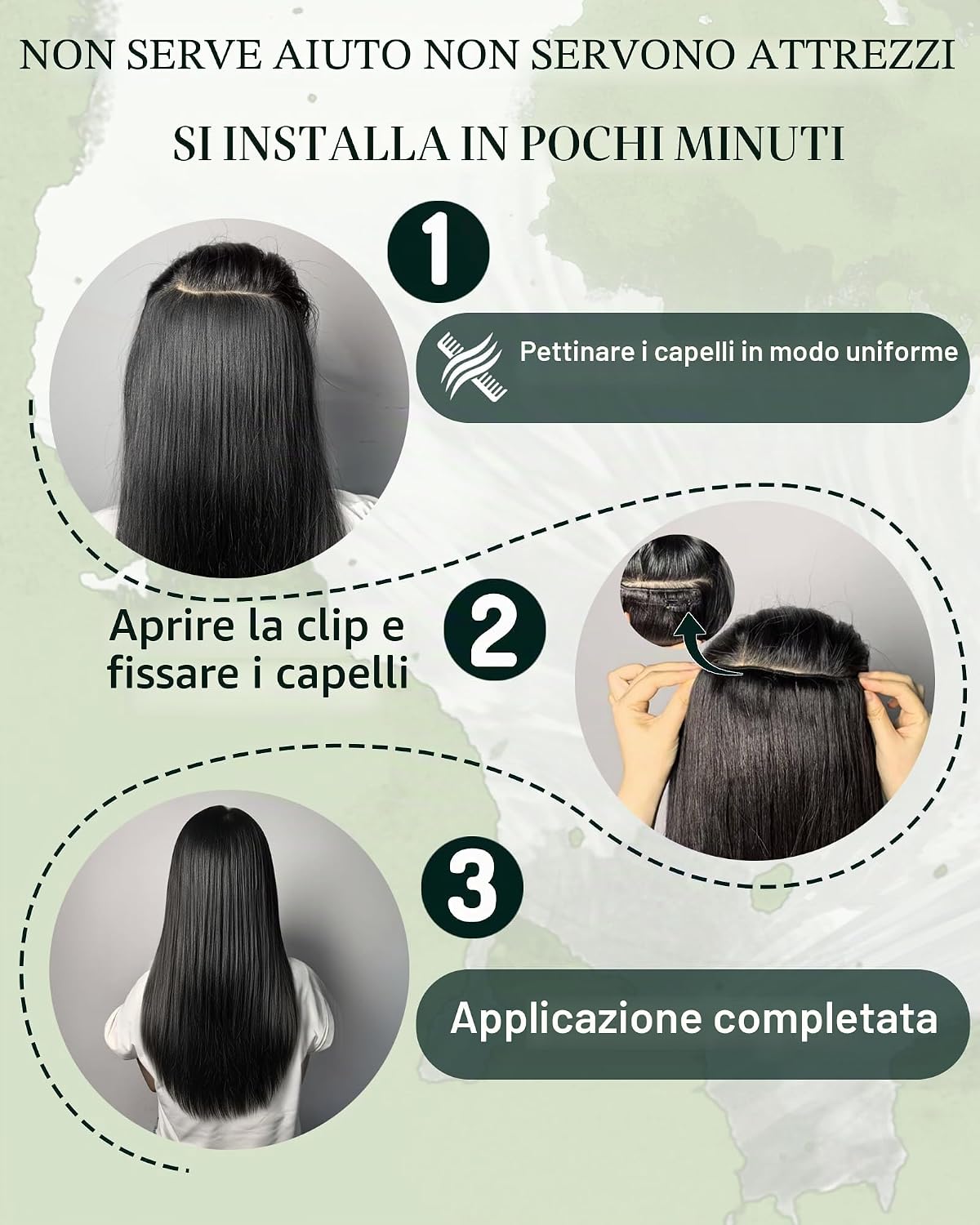 Thumbnail 5 de RUNATURE Extension Clip Capelli Veri 120g 35cm – 7 Pezzi Marrone Chiaro Biondi #10P16