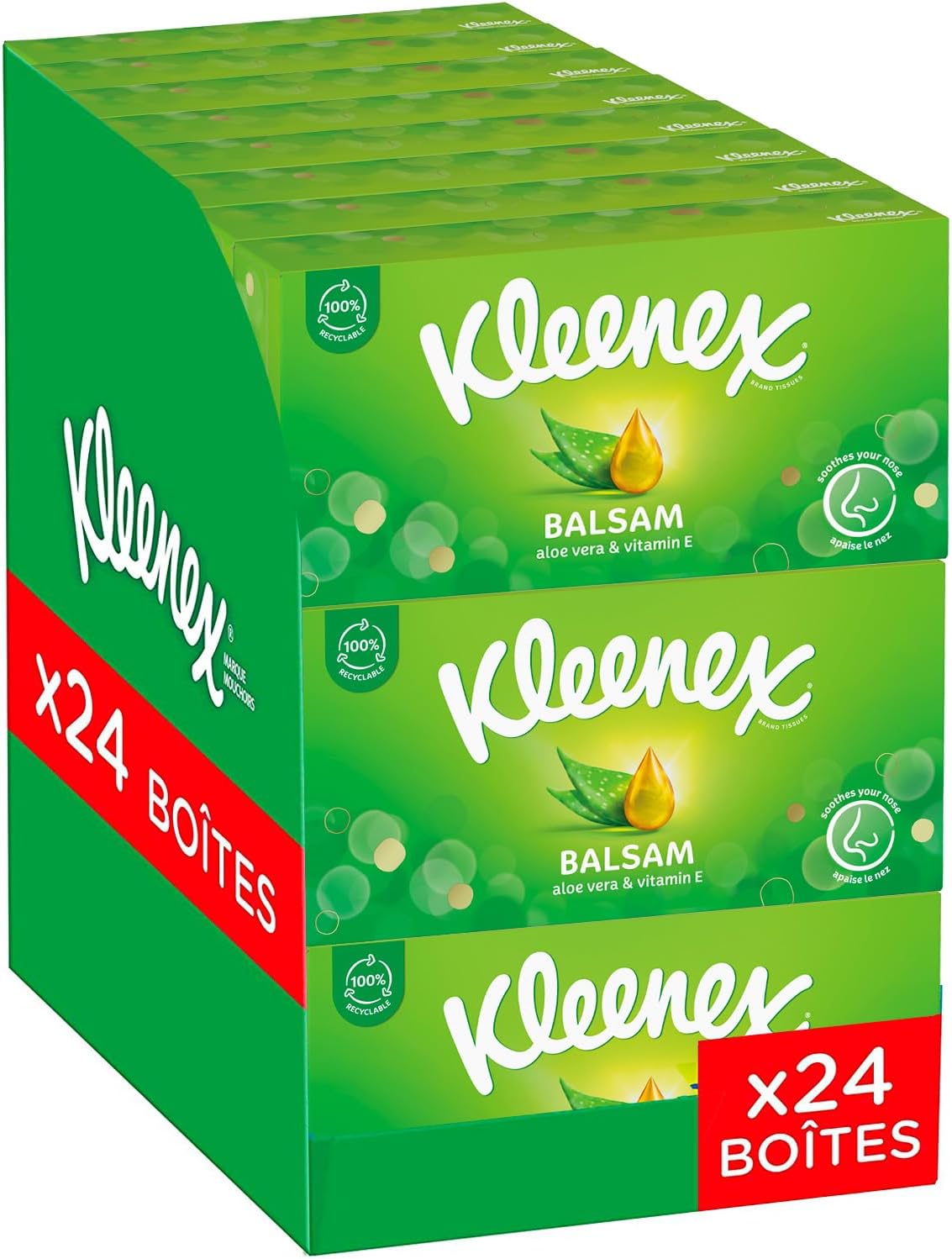 Detalle de KLEENEX Mouchoirs Balsam 24 boîtes 🧻