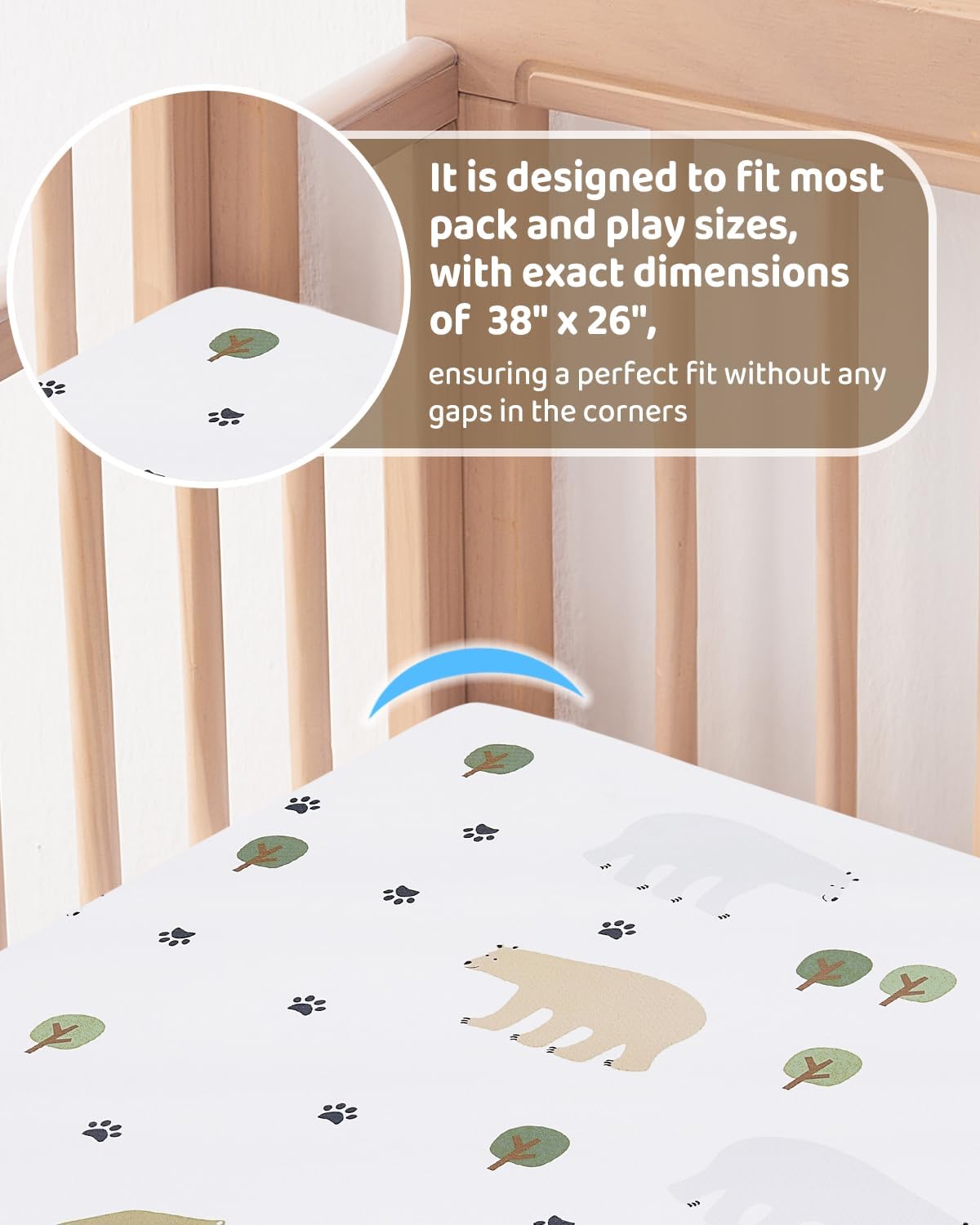 Thumbnail 6 de lasoftan JDBMAT Pack and Play Mattress, 38" x 26", Waterproof Washable Cover