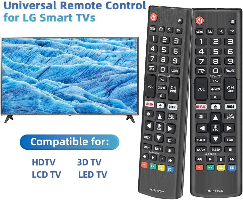 Detalle 2 de Universal LG TV Remote Replacement AKB75095307 – All-in-One LG Smart TV Compatibility