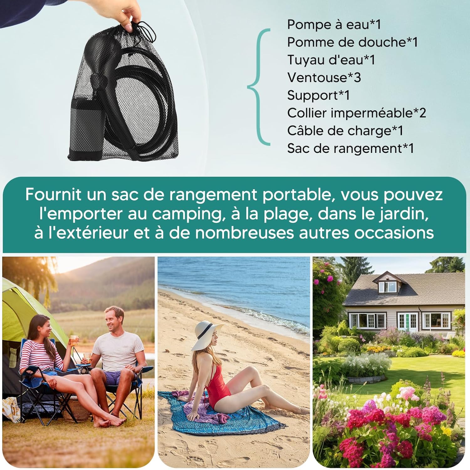 Thumbnail 6 de ShinePick Douche Camping – Douche Portable 3000 mAh avec Écran LED et IPX7