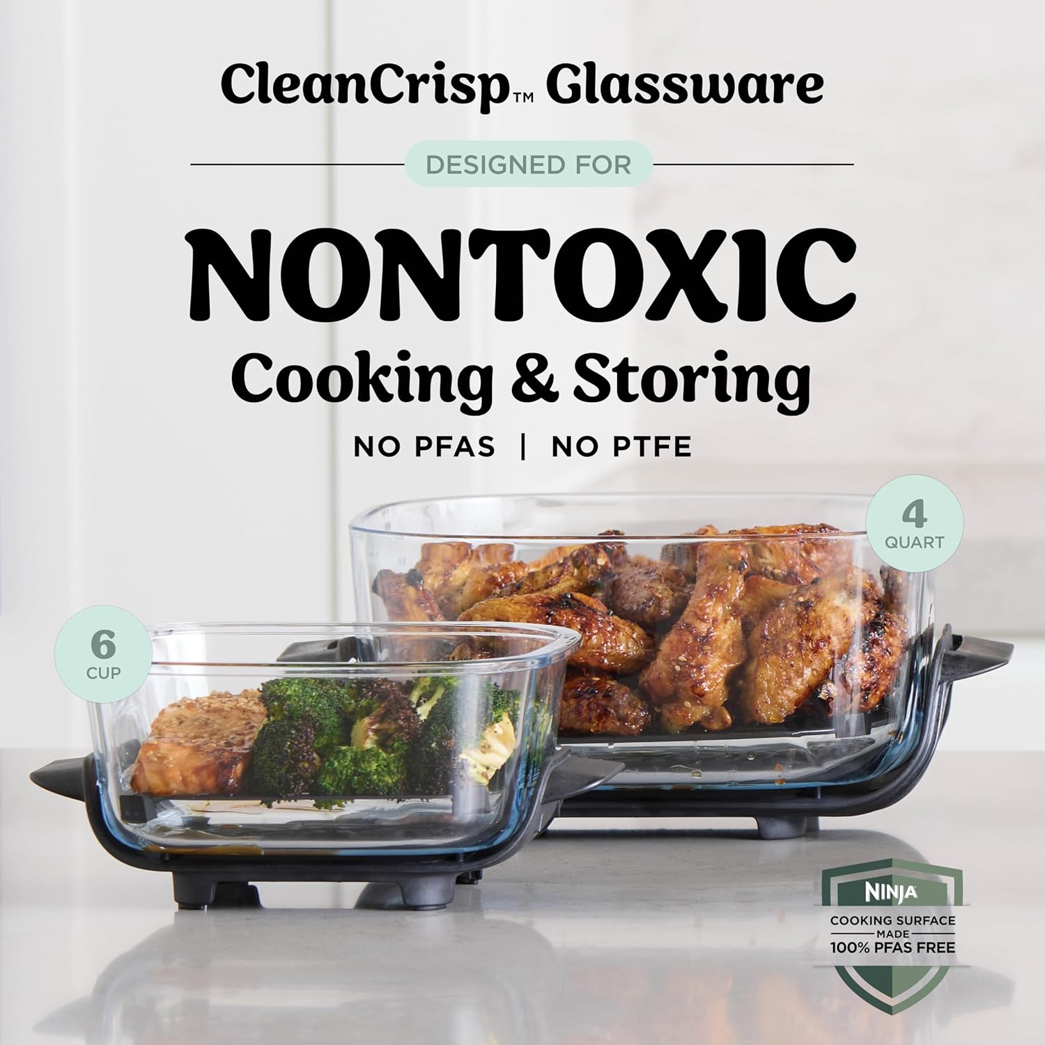 Detalle de Ninja Crispi 4-in-1 Glass Air Fryer System (FN101SG)