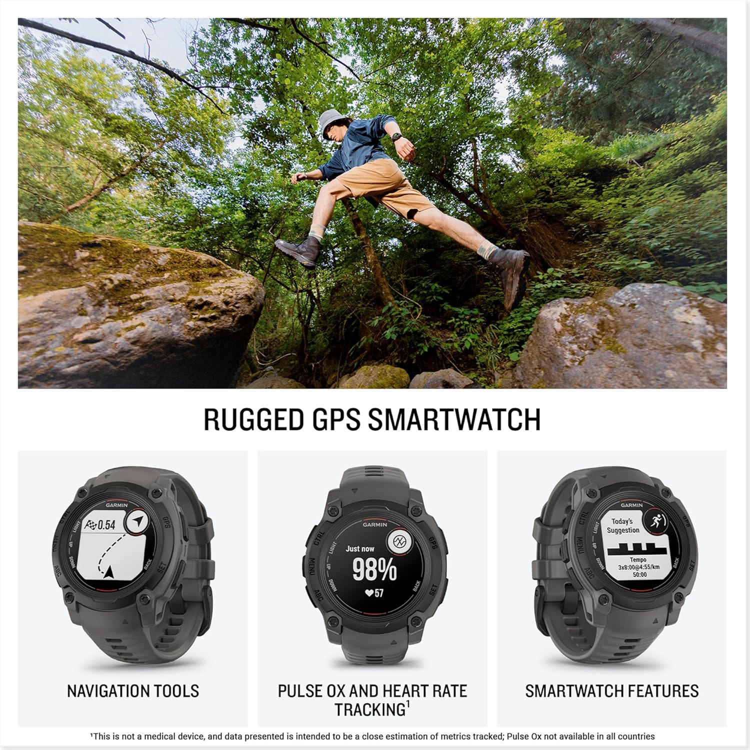 Thumbnail 1 de Garmin Instinct E (Renewed) 40 mm rugged GPS smartwatch with essential smart features