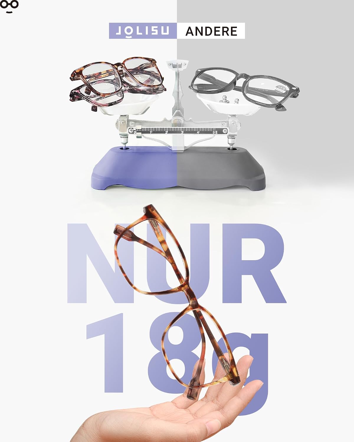 Detalle 2 de JOLISU Lesebrille mit Blaulichtfilter 5er Pack – Federbügel, schlankes Leichtgewicht, zeitloses Design (Dioptrie +1,5)