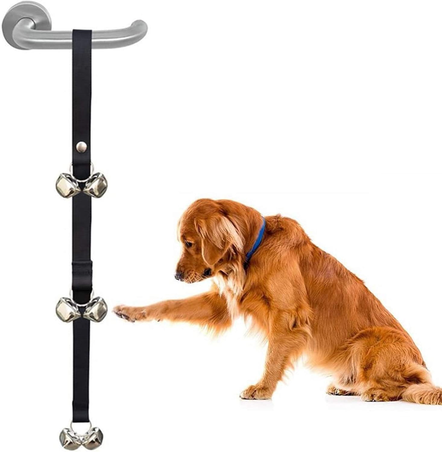 Detalle de ADOGO® Dog Puppy Potty Training DoorBells (length adjustable) — dog house toilet training bells