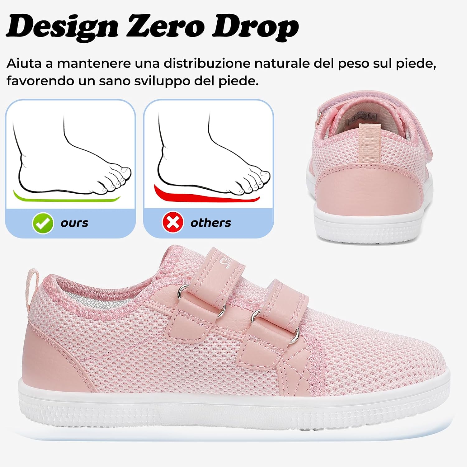 Thumbnail 2 de SAGUARO Scarpe Barefoot Bambini sneakers minimaliste con punta ampia, chiusura a strappo (Gr. 25-35)