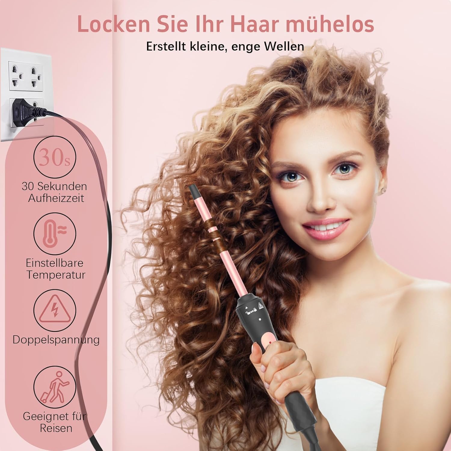 Detalle de iToncs Lockenstab 9 mm fĂŒr enge Locken đâ