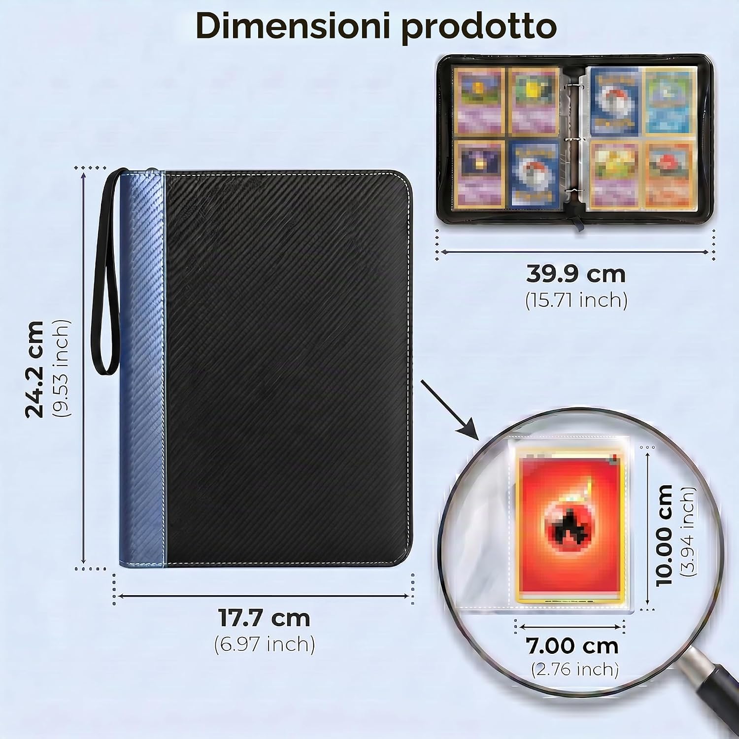 Thumbnail 1 de KORVORIA Album Porta Carte: 440 Tasche, 55 pagine, PU impermeabile, blu