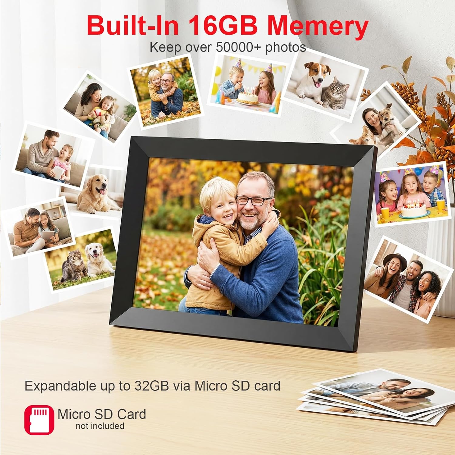 Thumbnail 4 de Frameo 10.1 Inch WiFi Digital Picture Frame with 1280x800 IPS Touch Screen