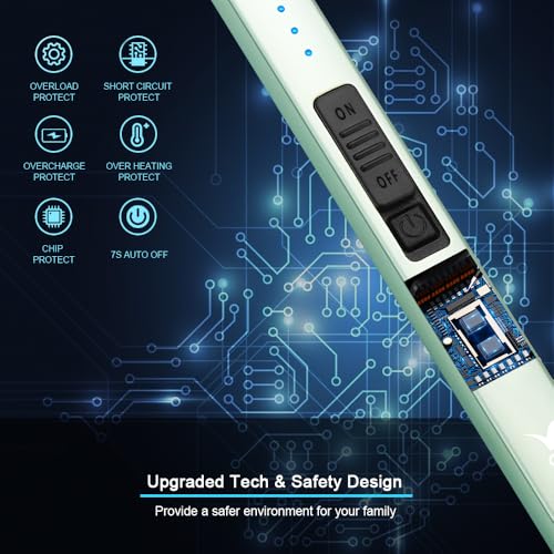 Thumbnail 2 de SUPRUS mechero eléctrico recargable por USB con arco/plasma sin llama y bloqueo de seguridad (verde)