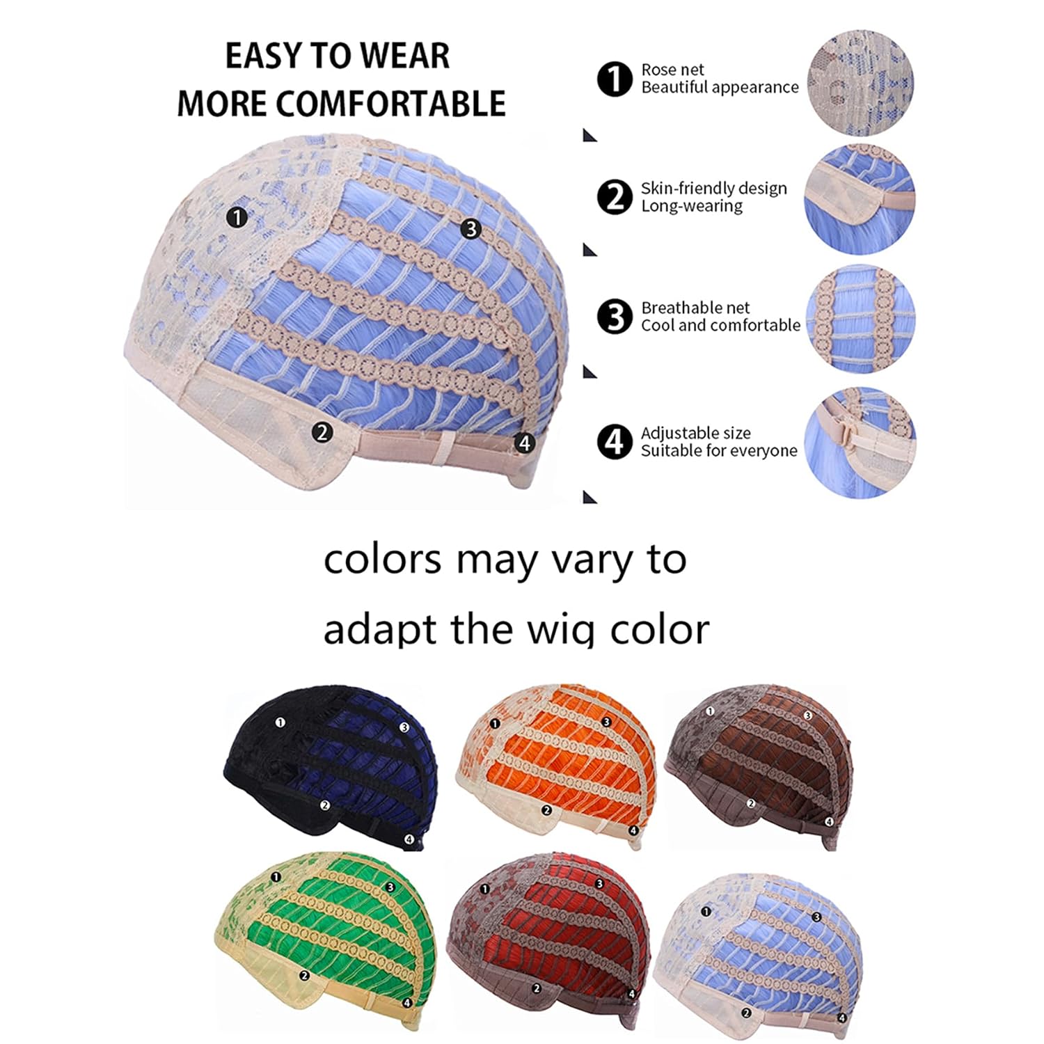 Detalle 2 de WTHCOS Short Purple and Gray Wig, Heat-Resistant Synthetic Fiber