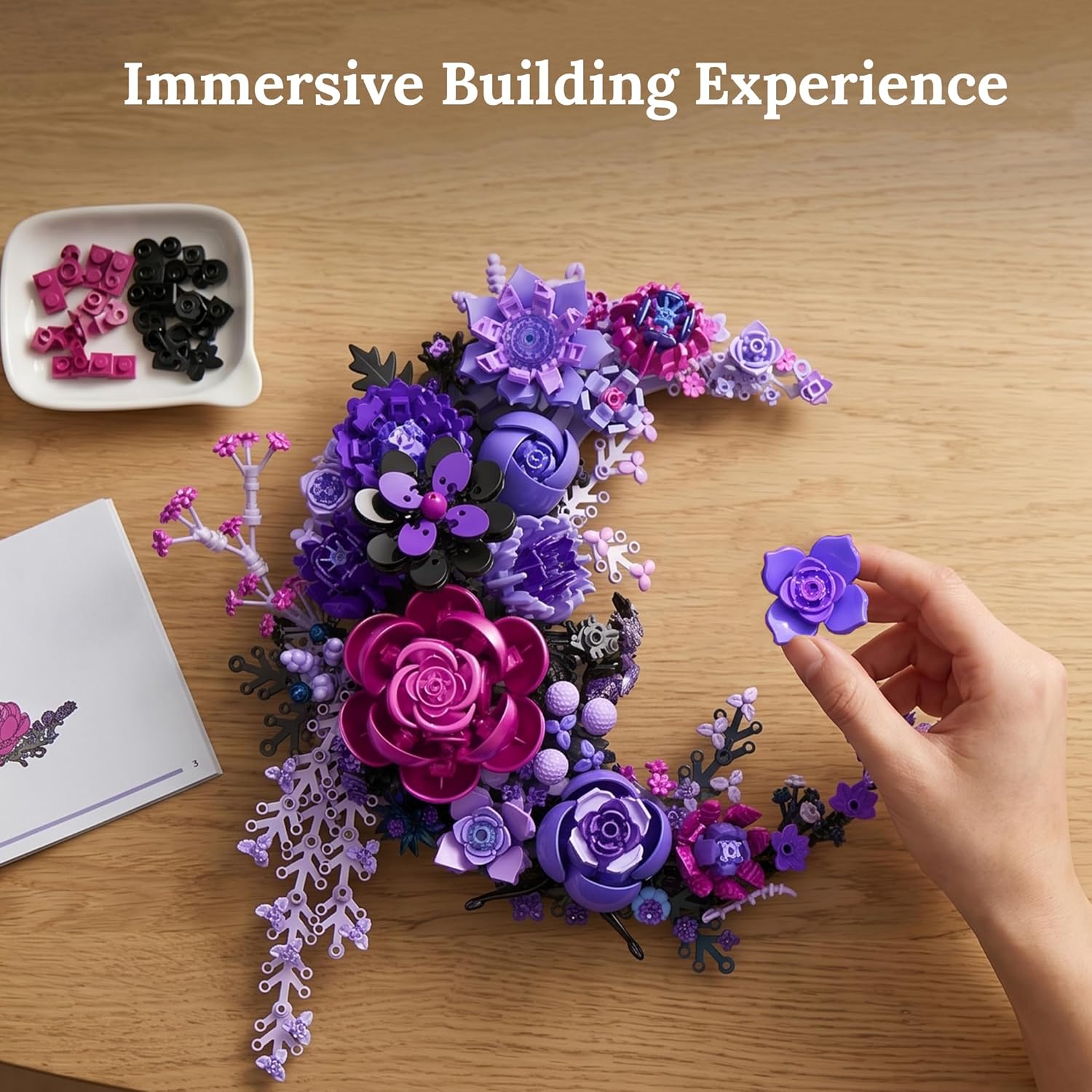 Thumbnail 6 de Loyratche Purple Moon Flower Building Set: A Lunar Floral Display Compatible with LEGO