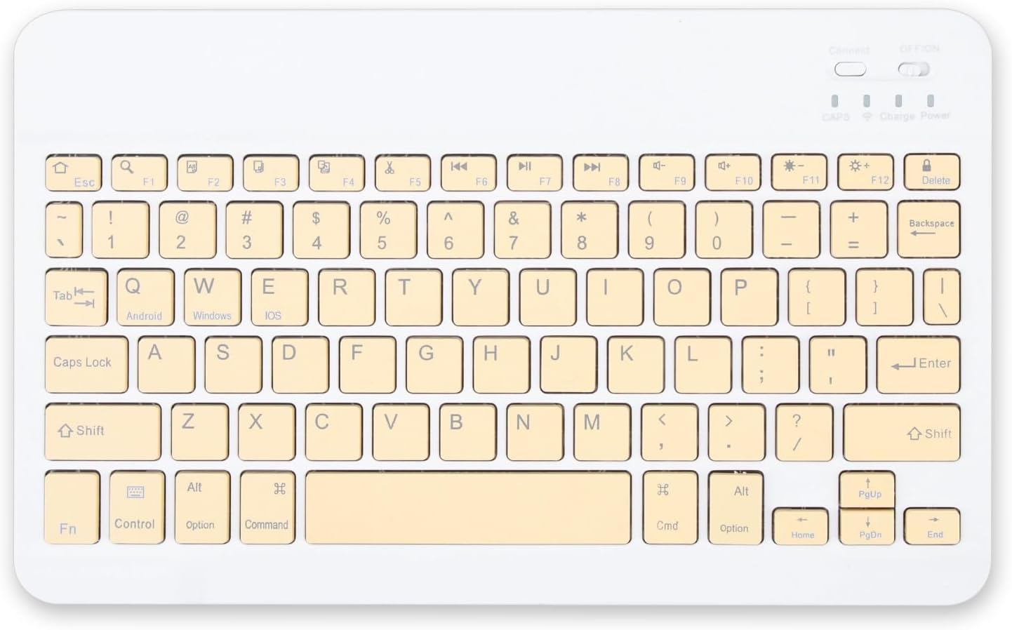 Detalle de Universal Ultra-Slim Rechargeable Wireless Keyboard (Yellow) for iPad, Android Tablets, Windows & iOS