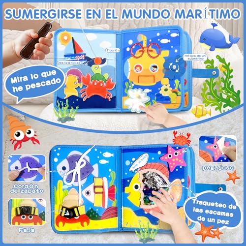 Detalle 2 de Meafeng Montessori 1 año – Tablero de Actividades 20 en 1