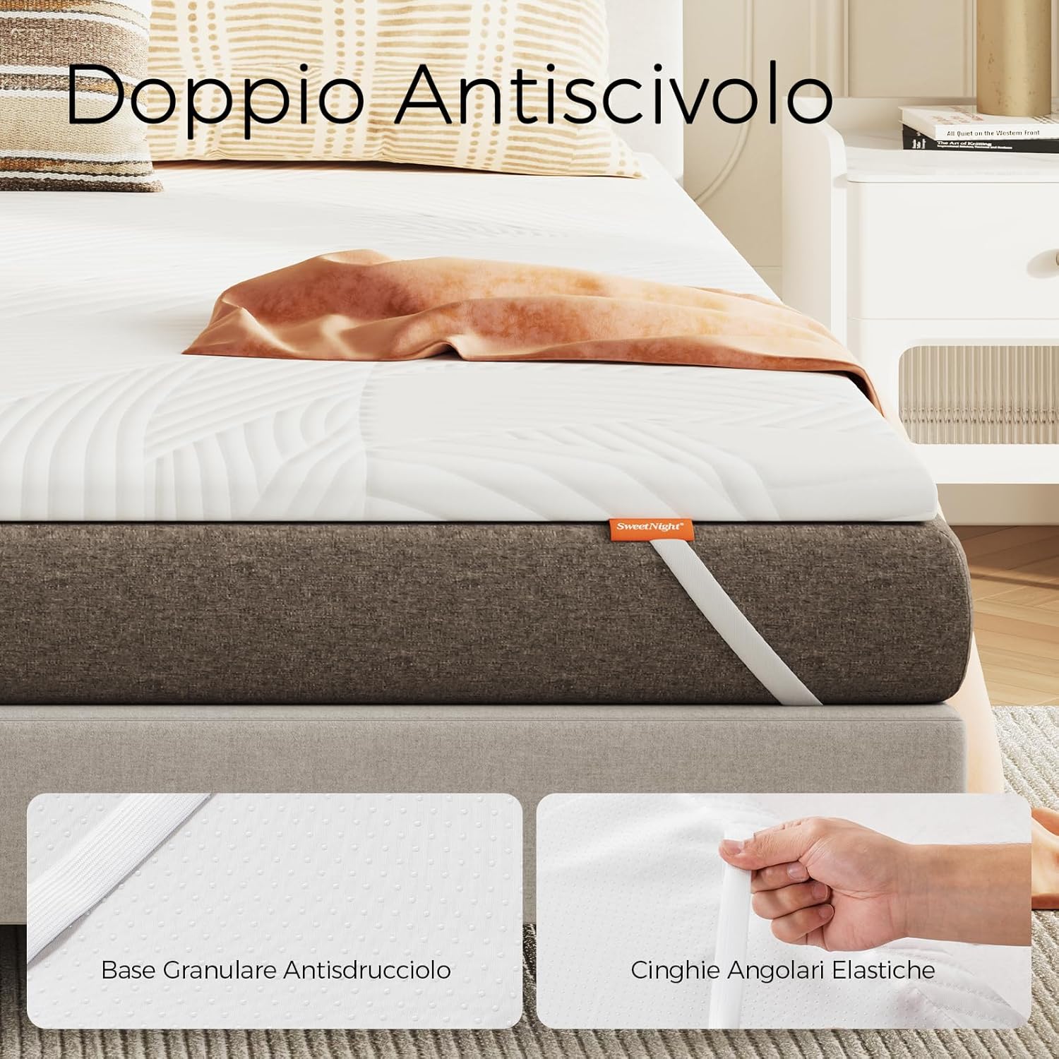 Thumbnail 4 de Sweetnight Topper Materasso in Gel 90 x 190 x 5 cm: comfort migliorato con memory foam e rivestimento sfoderabile