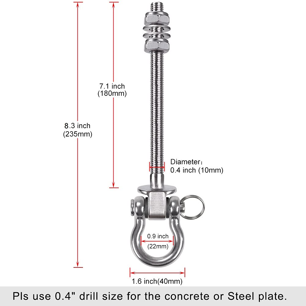Detalle de BeneLabel 2er Schaukelhaken – 235 mm, rostfreier Edelstahl, belastbar bis 816 kg