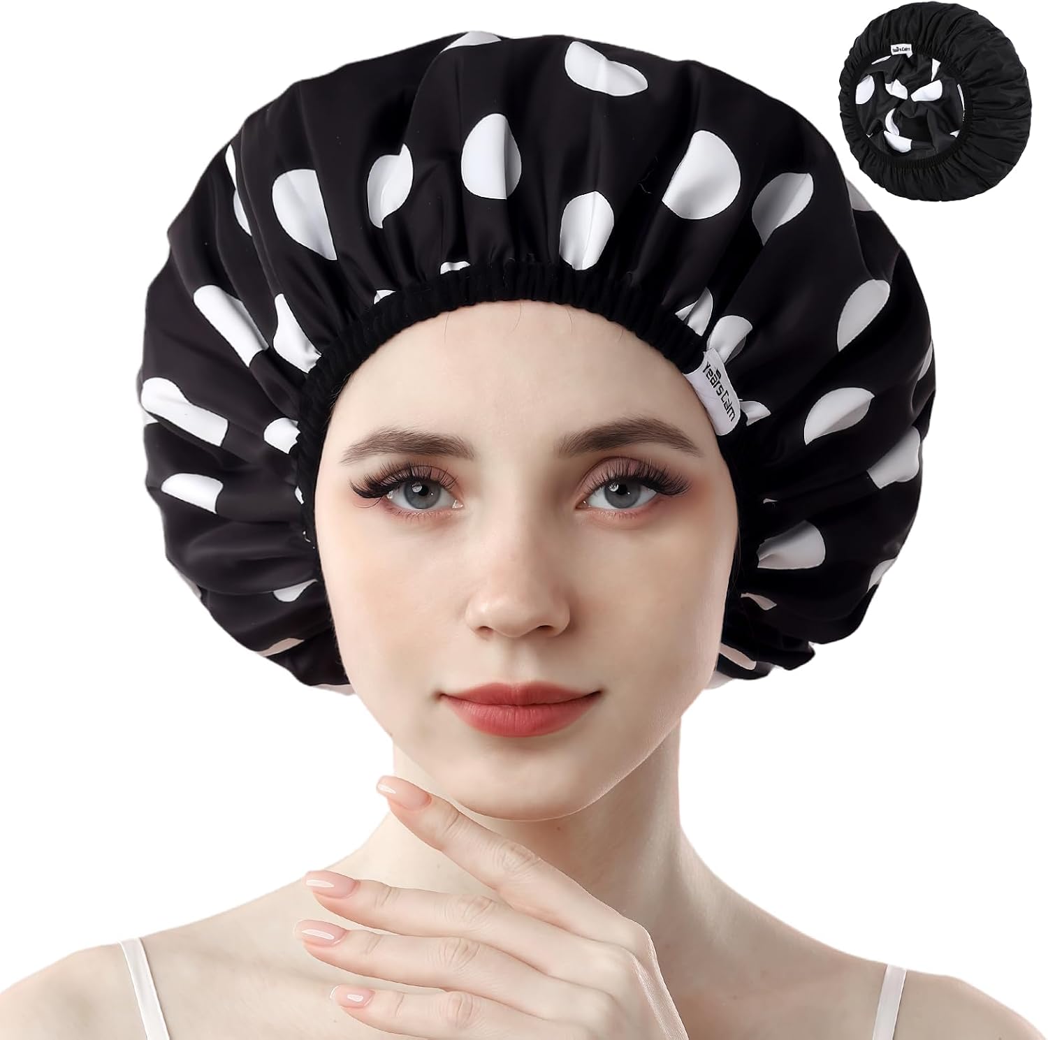 Detalle de Years Calm Extra Large Reusable Shower Cap, Waterproof Dual-Sided Design