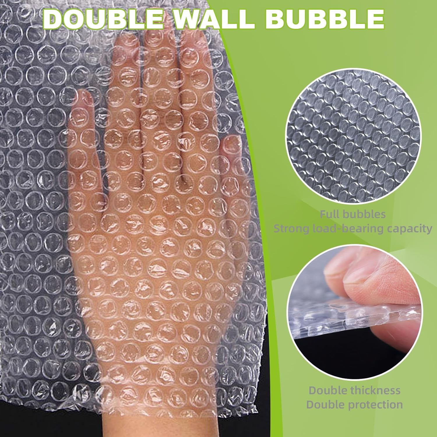 Thumbnail 2 de High-PQ 100 Pack Small Bubble Pouch Wraps (7.6x10cm) – Clear double-layer cushioning bags for shipping & storage