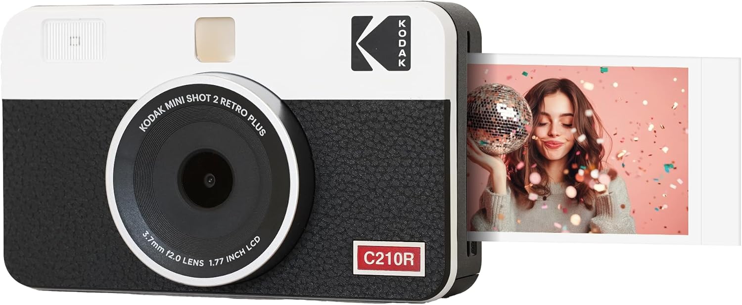 Detalle de KODAK Mini Shot 2 Retro 4PASS 2-in-1: fotocamera istantanea e stampante fotografica con HD stampa 5,3x8,6 cm