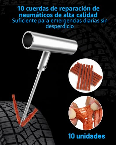 Detalle de Beanewone Kit Antipinchazos para Coche: 10 tiras, sonda en T y estuche para reparaciones rápidas