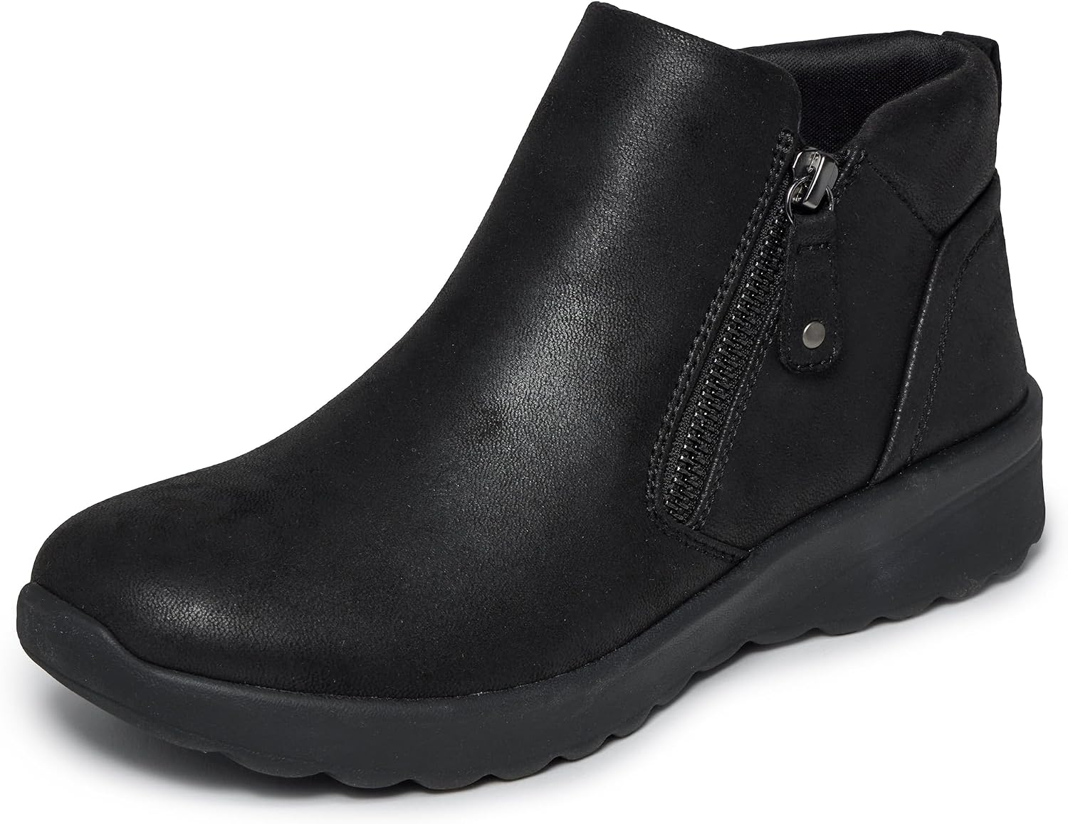 Skechers LOVELY VIBE FALL IN BLOOM, botines planos negros veganos con cremallera