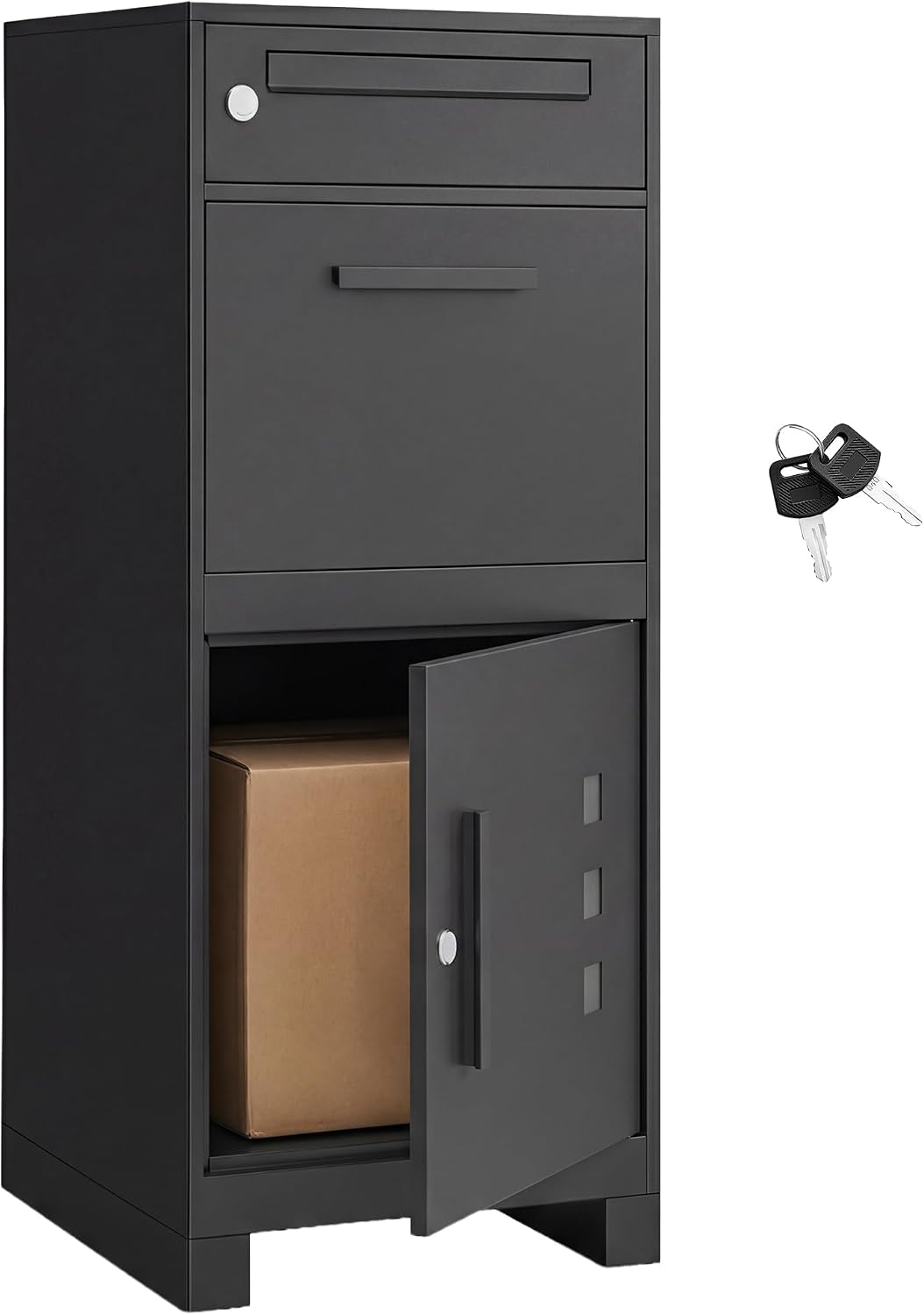 Thumbnail 6 de SONGMICS Paketbox GMB091GZ01 – Paketbriefkasten mit Paketfach, 55 L, Stahl anthrazit