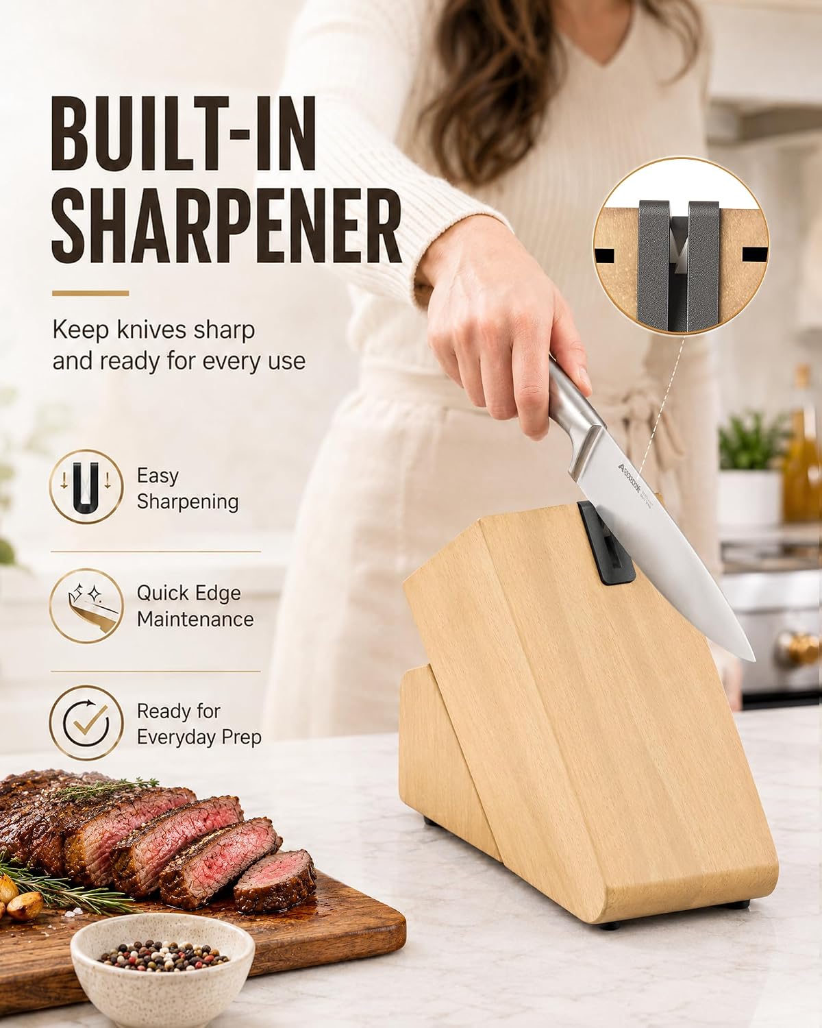 Thumbnail 5 de Astercook K150203S 15-Piece Knife Set with High-Carbon Stainless Steel Blades