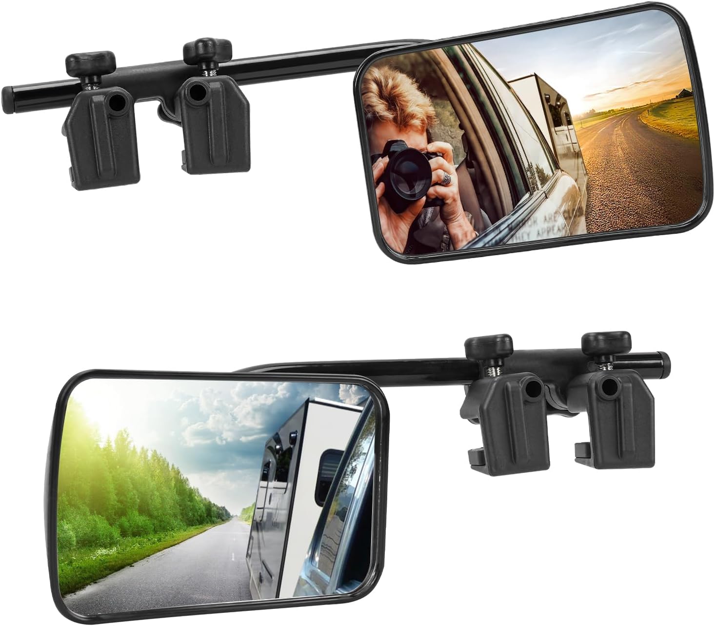 2er-Set Universaler Außenrückspiegel für Wohnwagen – 360° verstellbar, robustes Caravanspiegel-Set
