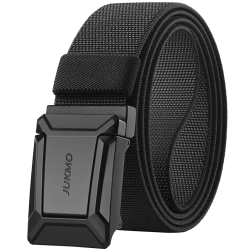Detalle de JUKMO Men's Stretch Tactical Belt: 1.5" Elastic Nylon Web with Flip Buckle