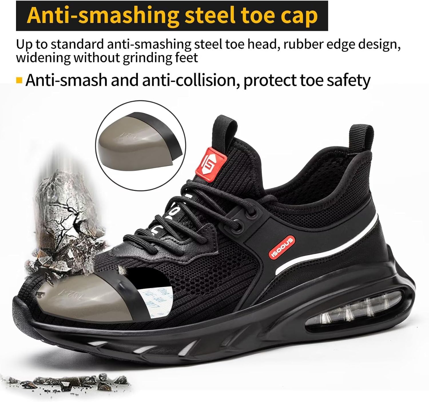 Thumbnail 3 de Scarpe antinfortunistiche ISOOUS uomo leggere con punta in acciaio e cuscino d’aria