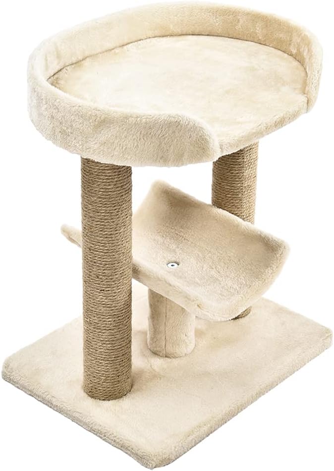 Detalle de Amazon Basics albero per gatti con piattaforma tiragraffi – beige, misure regolari