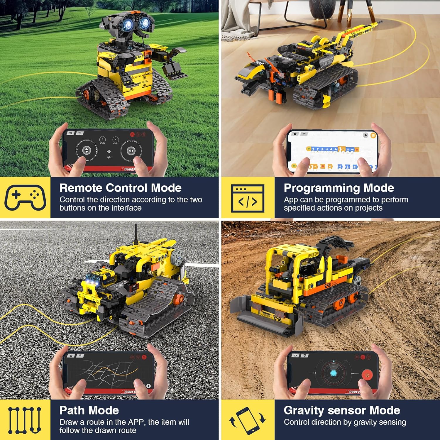 Detalle de Technic Robot Building Sets, 688PCS 5-in-1 RC Kit: Remote & App Controlled Construction Toy