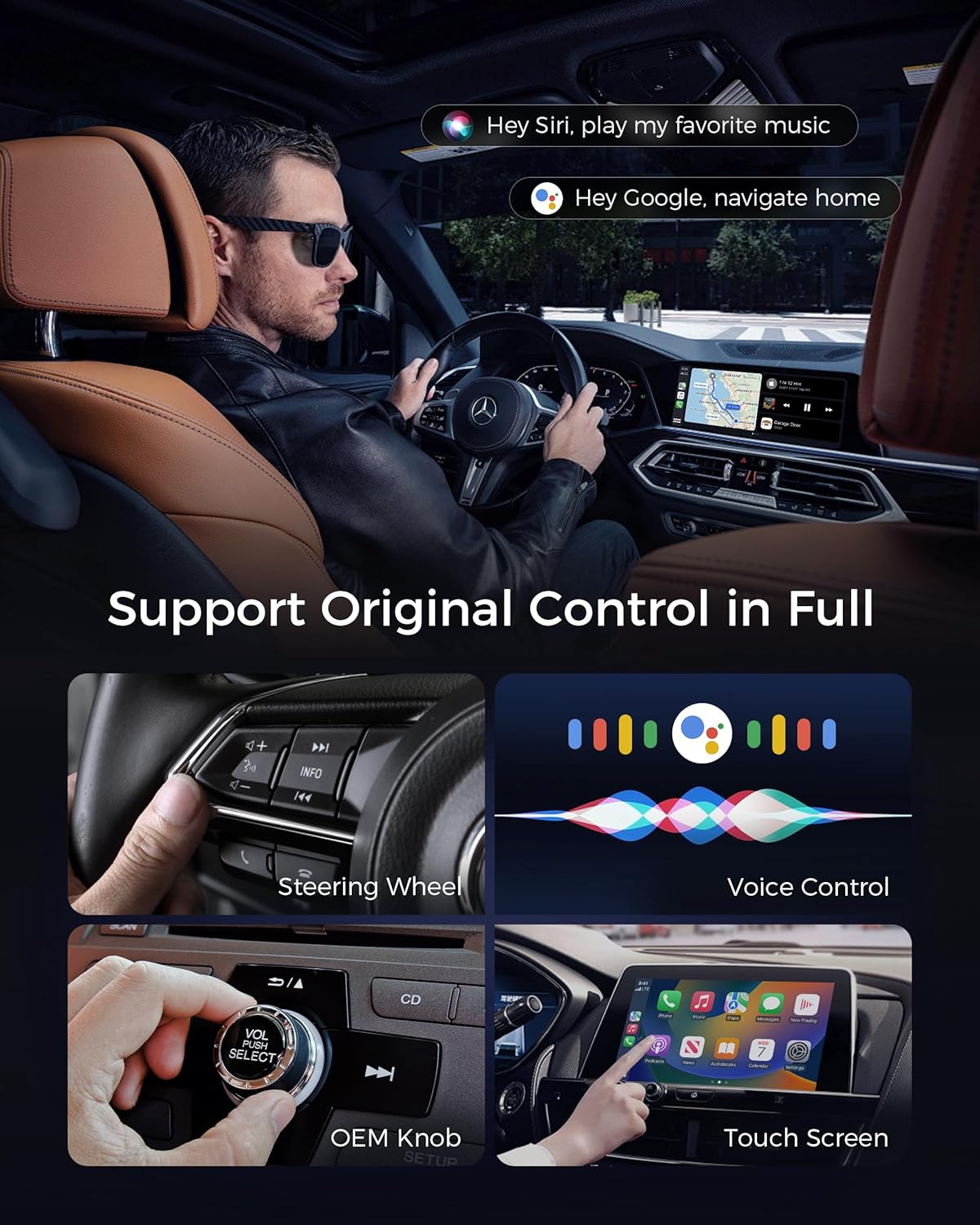 Thumbnail 5 de WityEye Mini CarPlay & Android Auto Wireless Adapter (2026 Advanced) – V5.3 Bluetooth, WiFi 6 Dual Band
