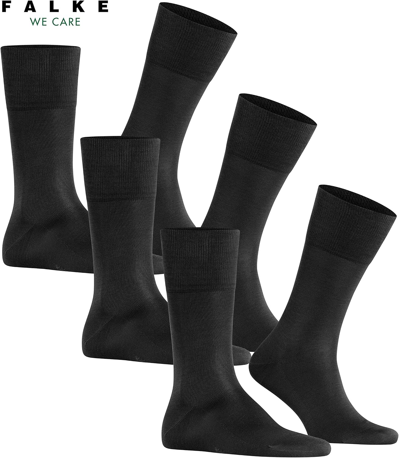 Detalle de FALKE Tiago 3-pack herrstrumpor i merceriserad, andningsaktiv bomull