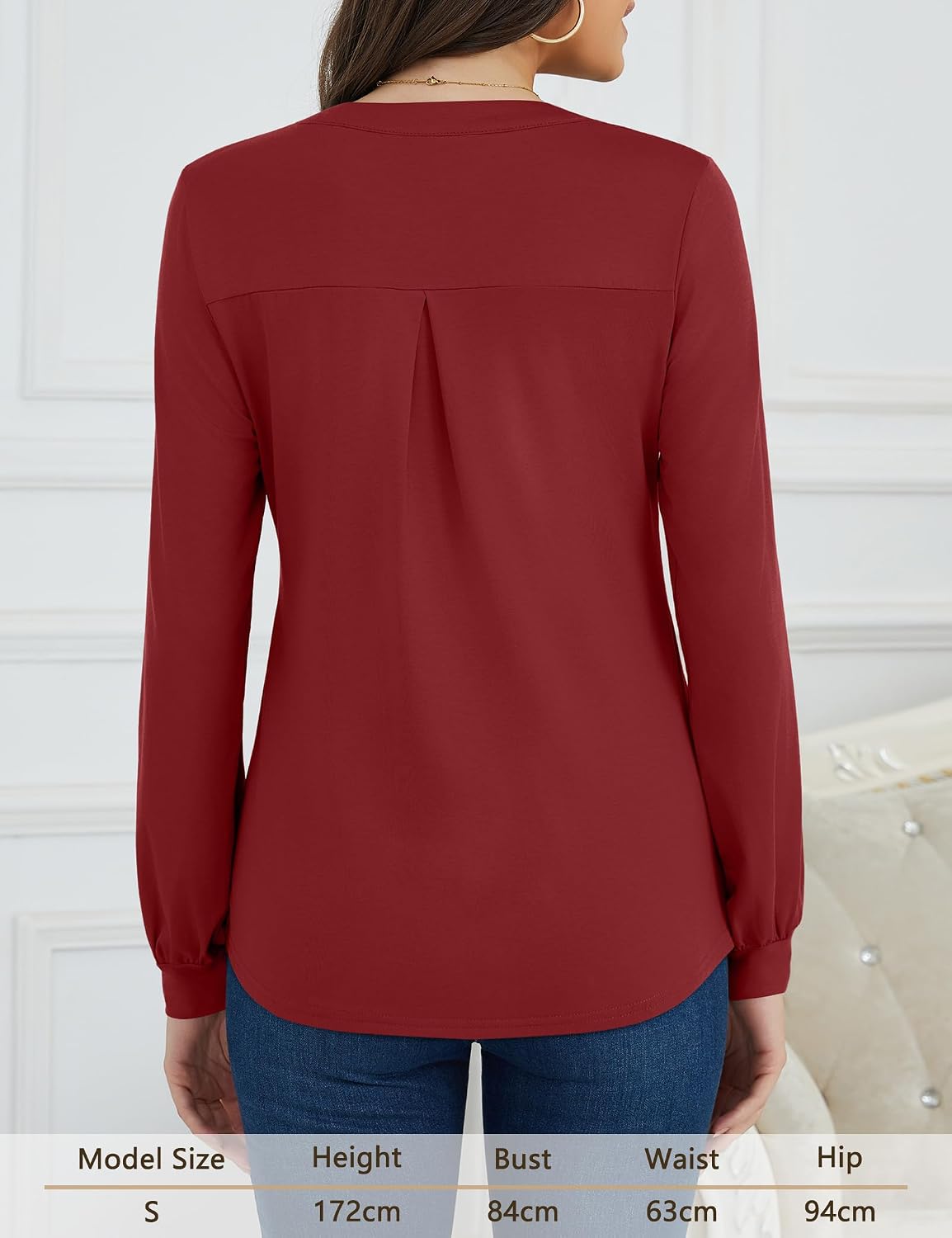 Thumbnail 5 de Beluring Langarmshirt Damen Elegant V-Ausschnitt