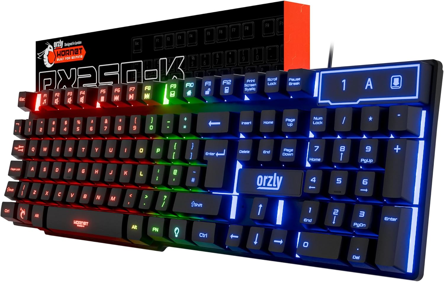 Detalle de Orzly RX250-K RGB gaming keyboard 104-key