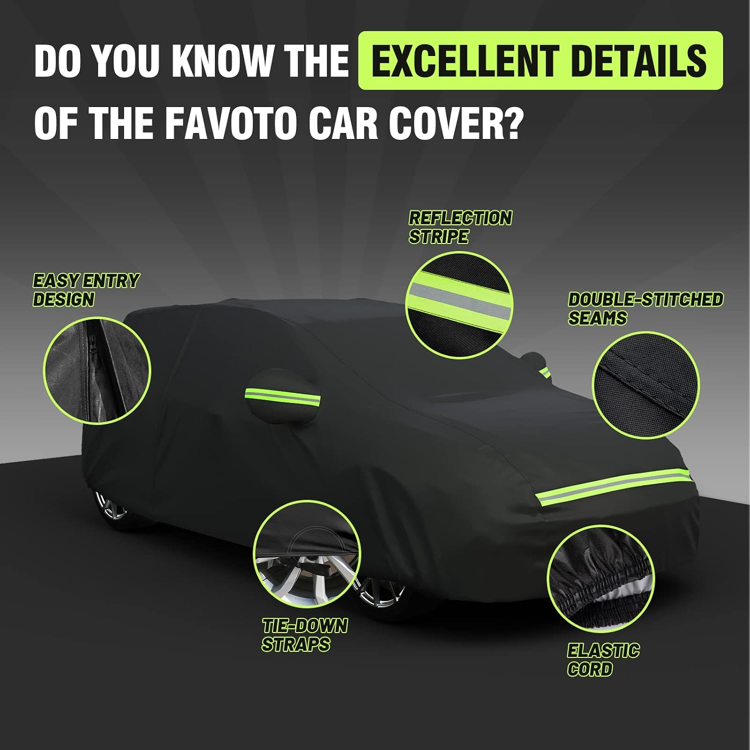 Thumbnail 6 de Favoto Hatchback Car Cover 157–171in